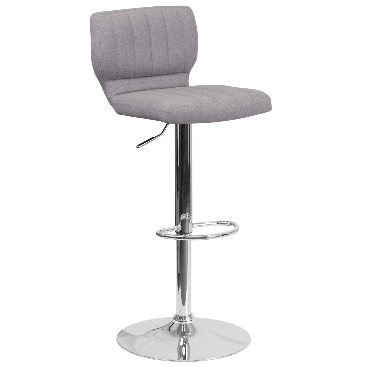 Emma and Oliver Vertical Stitch Back Swivel Adjustable Height Barstool